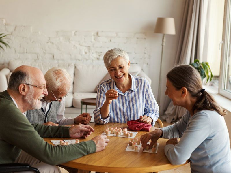 seniors playing a game
