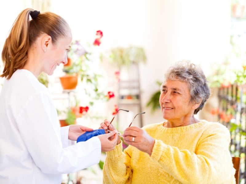 elderly senior receiving high-end home care