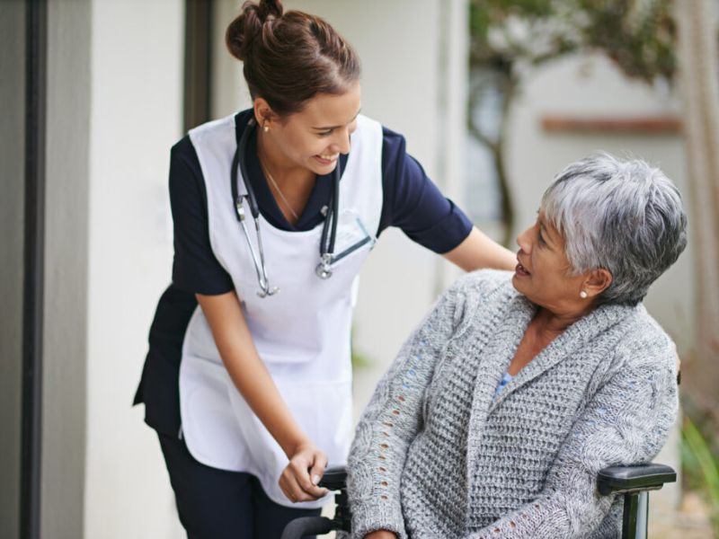 caregiver with female senior