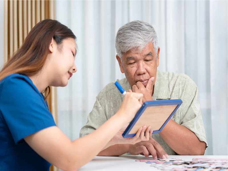 senior receiving in-home care in orange county
