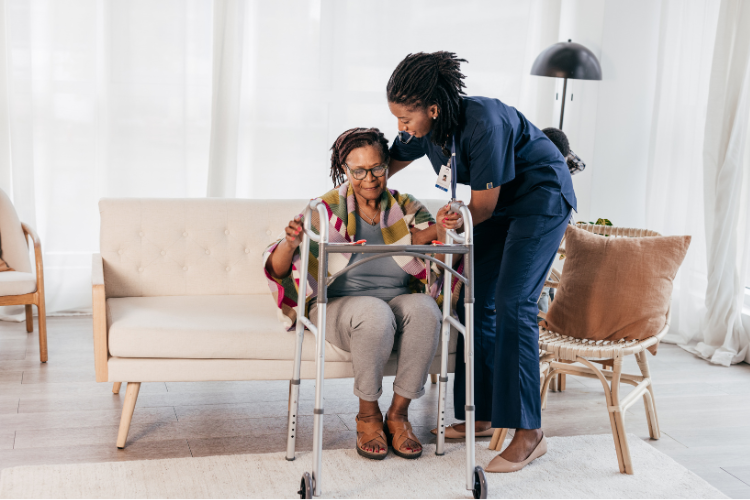 senior woman with a geriatric care manager